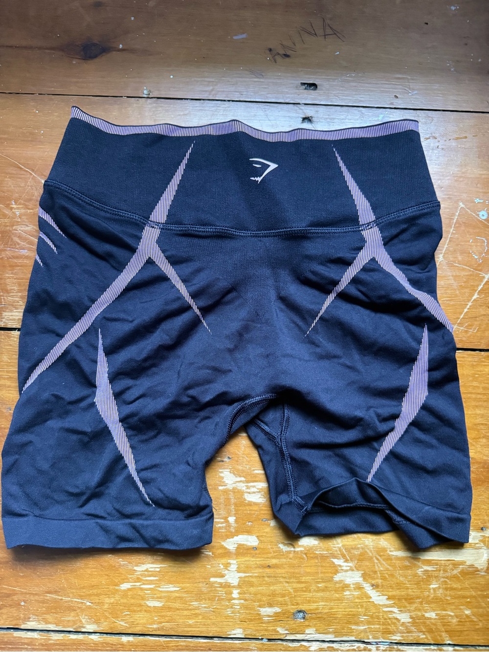 Gymshark Black & Mauve Seamless High-Waist Bike Shorts